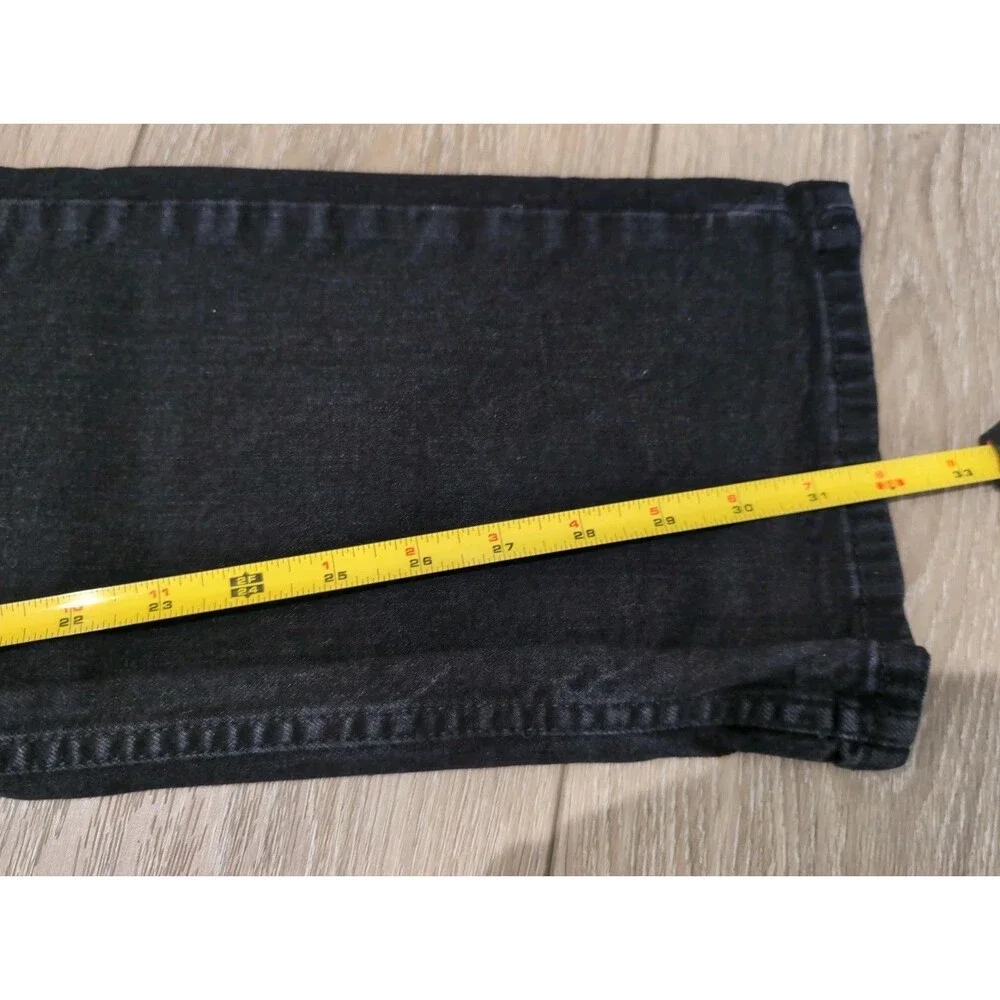 LEVI'S 514 DENIM JEANS MENS 38X32 DARK WASH BLACK STRAIGHT STRETCH EUC